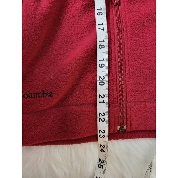 Columbia Sportwear Company Womens Fleece Vest Red Waist Length Zip Pockets M - Picture 4 of 6
